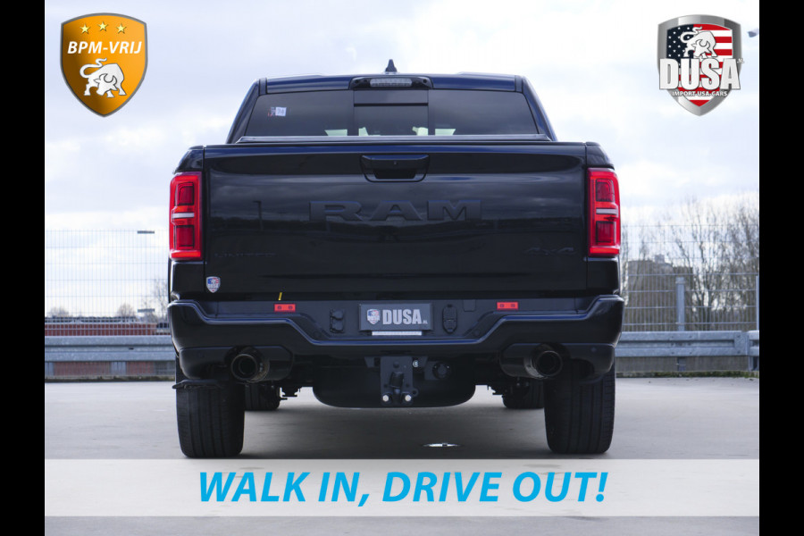 Dodge Ram | 1500 | Limited | Night | 3.0L Twin-Turbo I6 | High Output | BPM-VRIJ | Passenger Display | 14,4 Touch Screen | Harman Kardon | RAMBOX Getoonde accessoires zijn verkrijgbaar tegen meerprijs