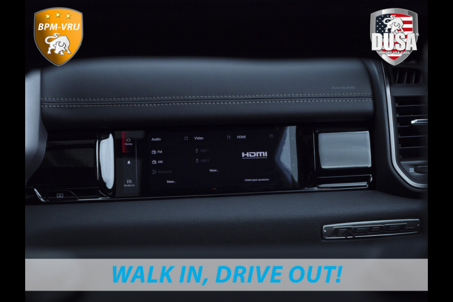 Dodge Ram | 1500 | Rebel | Premium | 4x4 | Crew Cab | 3.0L Twin-turbo I6 | BPM-VRIJ | 14,4 inch Touchscreen | LPG | Harman Kardon | Getoonde accessoires zijn verkrijgbaar tegen meerprijs