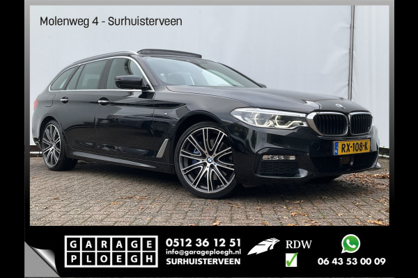 BMW 5 Serie 530D M-sport 6-Cilinder Pano Trekhaak HUD 360cam Standkachel Sfeerverl NL-Auto VOL!