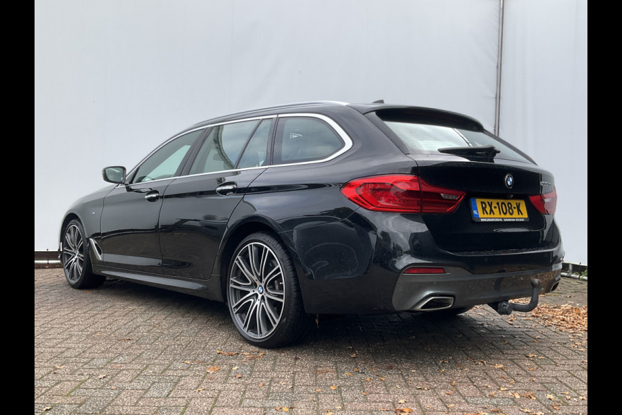 BMW 5 Serie 530D M-sport 6-Cilinder Pano Trekhaak HUD 360cam Standkachel Sfeerverl NL-Auto VOL!