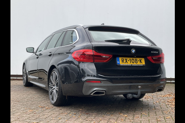 BMW 5 Serie 530D M-sport 6-Cilinder Pano Trekhaak HUD 360cam Standkachel Sfeerverl NL-Auto VOL!