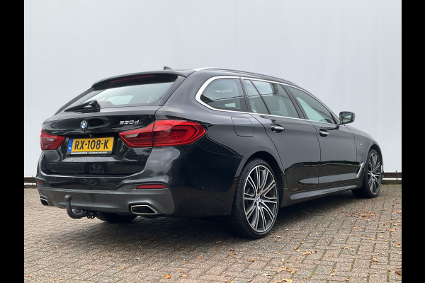 BMW 5 Serie 530D M-sport 6-Cilinder Pano Trekhaak HUD 360cam Standkachel Sfeerverl NL-Auto VOL!