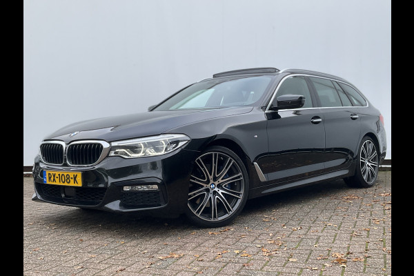 BMW 5 Serie 530D M-sport 6-Cilinder Pano Trekhaak HUD 360cam Standkachel Sfeerverl NL-Auto VOL!