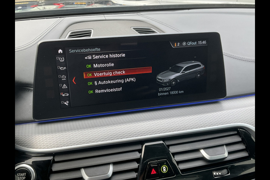 BMW 5 Serie 530D M-sport 6-Cilinder Pano Trekhaak HUD 360cam Standkachel Sfeerverl NL-Auto VOL!