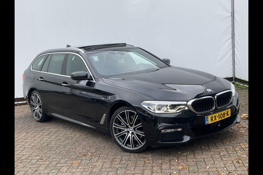BMW 5 Serie 530D M-sport 6-Cilinder Pano Trekhaak HUD 360cam Standkachel Sfeerverl NL-Auto VOL!