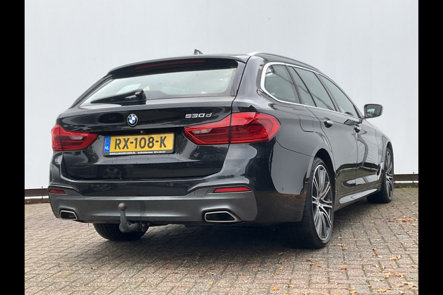 BMW 5 Serie 530D M-sport 6-Cilinder Pano Trekhaak HUD 360cam Standkachel Sfeerverl NL-Auto VOL!