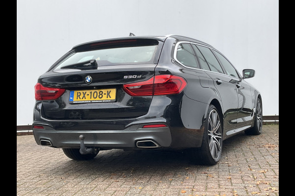 BMW 5 Serie 530D M-sport 6-Cilinder Pano Trekhaak HUD 360cam Standkachel Sfeerverl NL-Auto VOL!