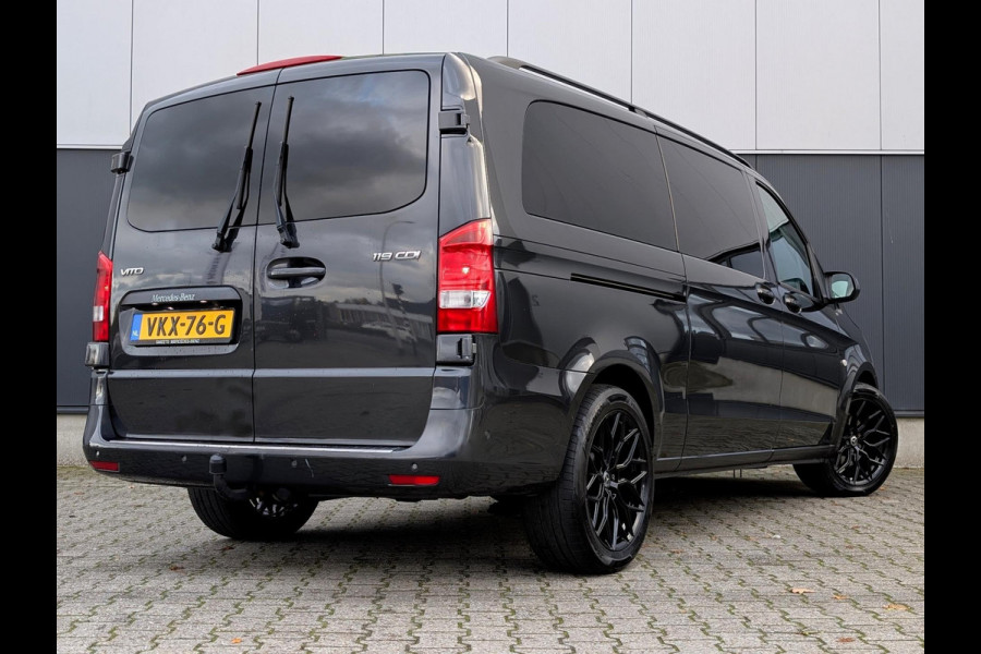 Mercedes-Benz Vito 119CDI AUTOMAAT DUBBELE CABINE 2X SCHUIFDEUR LANG LEDER PDC CRUISE CLIMATE CONTROL STOELVERWARMING