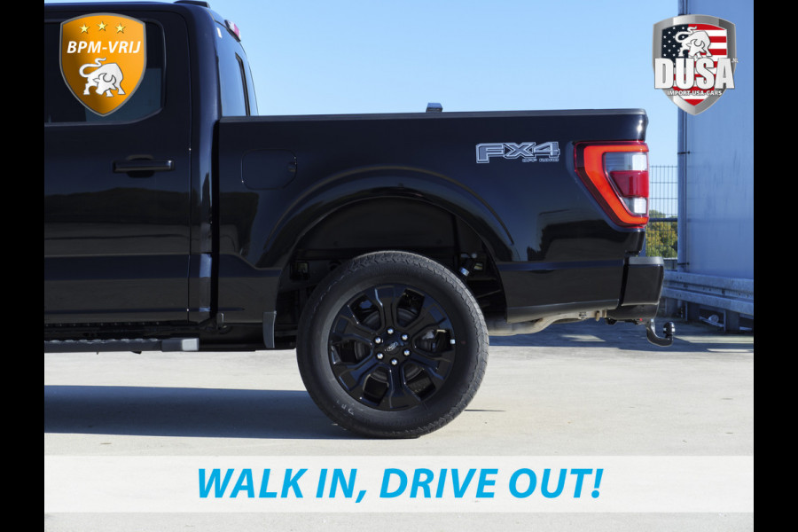 Ford USA F-150 5.0 V8 | SuperCrew Lariat FX4 | Black Edition 360 Camera | Pano | Black Edition | INCL BPM-VOORDEEL Getoonde accessoires zijn verkrijgbaar tegen meerprijs Ford USA F-150 5.0 V8 | SuperCrew Lariat FX4 | Black Edition 360 Camera | Pano | Black Edition | INCL BPM-VOORDEEL Getoonde accessoires zijn verkrijgbaar tegen meerprijs