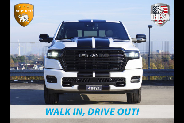 Dodge Ram | 1500 | Laramie | Premium Night | 3.0L I6 Hurricane | Crew Cab | 4X4 | Niveau regeling | 14,4-inch Touchscreen | BPM-VRIJ | Getoonde accessoires zijn verkrijgbaar tegen meerprijs Dodge Ram | 1500 | Laramie | Premium Night | 3.0L I6 Hurricane | Crew Cab | 4X4 | Niveau regeling | 14,4-inch Touchscreen | BPM-VRIJ | Getoonde accessoires zijn verkrijgbaar tegen meerprijs