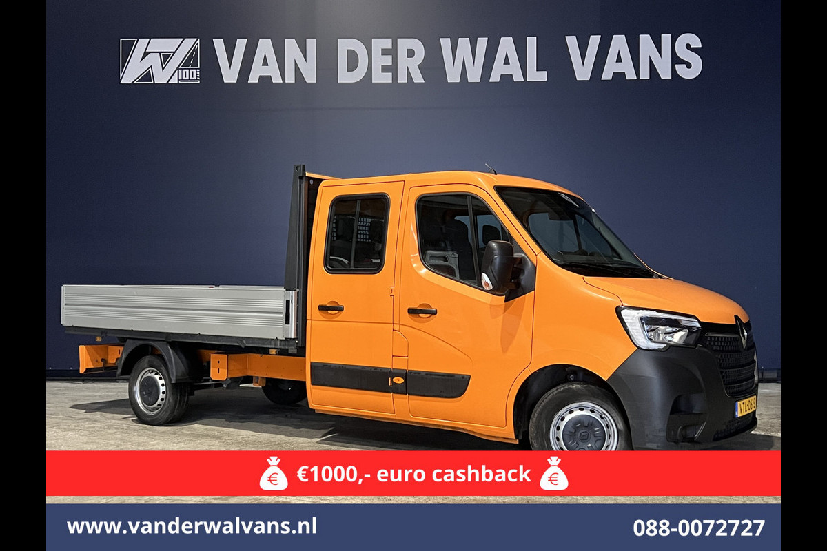 Renault Master 2.3 dCi 135pk *Rijklaar Direct Rijden* Pickup Open laadbak Dubbel cabine Euro6 Airco | 7-Zits | 2500kg Trekhaak Bluetooth-telefoonvoorbereiding