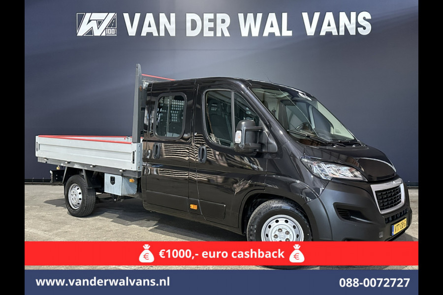 Peugeot Boxer 2.2 Blue HDi 140 pk Pick up 7 Persoons Dubbele cabine open laadbak Euro6 Airco | 7-Zits | 3000kg trekvermogen