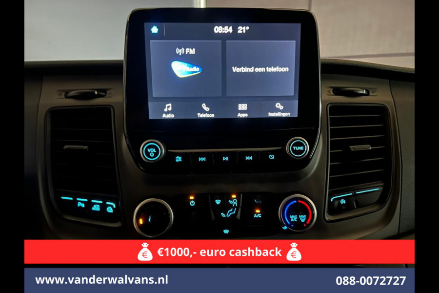 Ford Transit Custom 2.0 TDCI L2H1 Euro6 # Airco | Camera | Apple Carplay | Android Auto | LED | Cruisecontrol Parkeersensoren, verwarmde voorruit, Bijrijdersbank, 2800kg trekvermogen