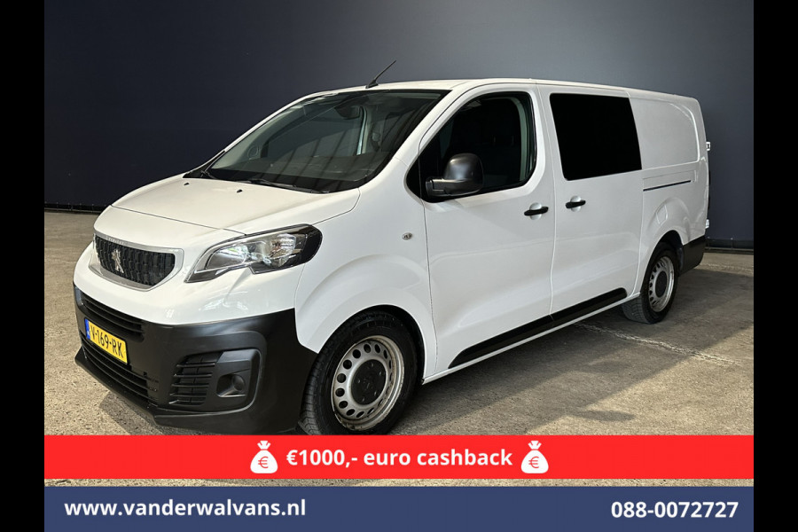 Peugeot Expert 2.0 BlueHDI 123pk L3H1 Dubbele Cabine Euro6 Airco | 2x zijdeur | 2500kg Trekhaak | 5-Zits Cruisecontrol, Parkeersensoren