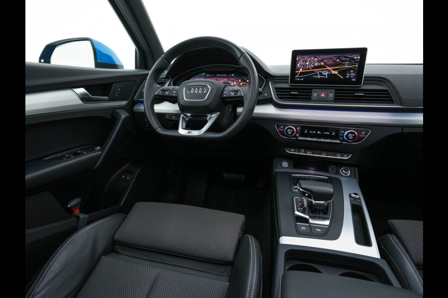 Audi Q5 Audi Q5 50 TFSI e S-Line Black-Edition Quattro Plug-In (INCL-BTW) *PANO | LEATHER-FABRIC | FULL-LED | DIGI-COCKPIT | NAVI-FULLMAP | HEATED-SPORTSEATS | KEYLESS | DAB+ | CAMERA | PRIVACY-GLASS | SHIFT-PADDLES | ECC | AMBIENT-LIGHT | PDC | CRUISE .
