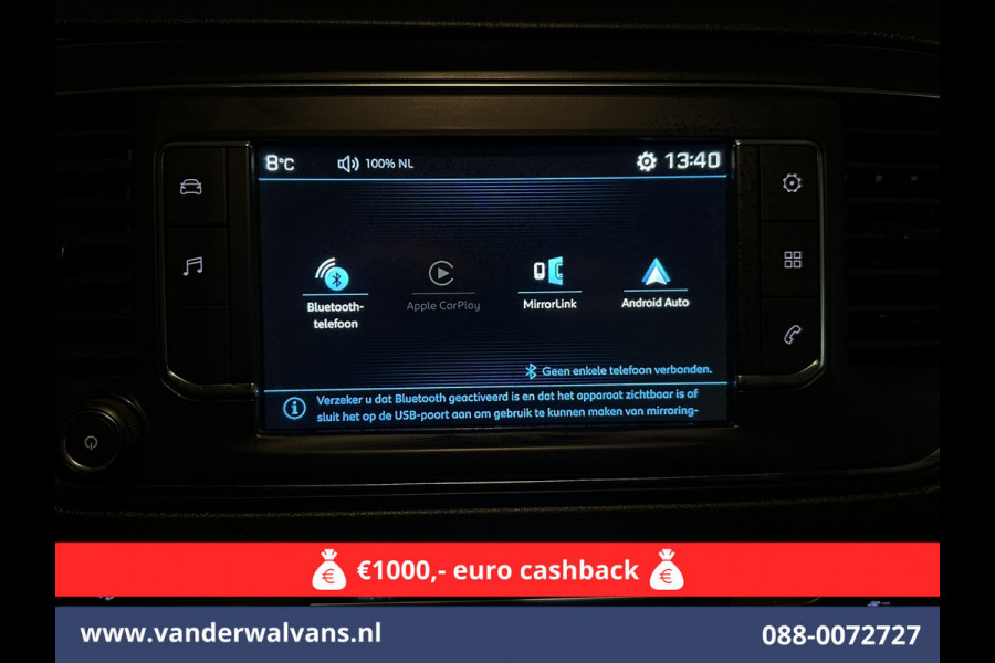 Peugeot Expert 1.6 BlueHDI Automaat L2H1 Euro6 Airco | 2x zijdeur | Trekhaak | Camera | Apple Carplay | Android Auto Cruisecontrol, Parkeersensoren, Stoelverwarming, Bijrijdersbank