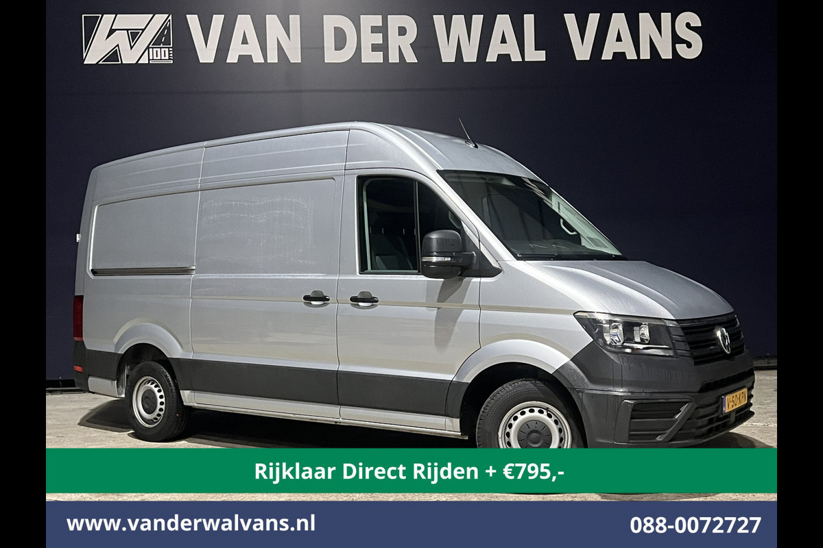 Volkswagen Crafter 2.0 TDI 140pk L3H3 L2H2 Euro6 *Rijklaar Direct Rijden* Airco | Navigatie | Apple Carplay | Android Auto | Cruisecontrol Bijrijdersbank, 3000kg trekvermogen, zilver