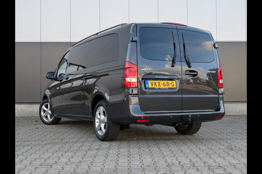 Mercedes-Benz Vito 119CDI AUTOMAAT DUBBELE CABINE 2X SCHUIFDEUR LANG LEDER PDC CRUISE CLIMATE CONTROL STOELVERWARMING