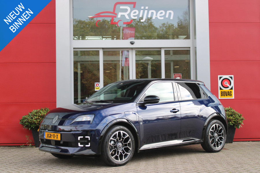Renault 5 150PK COMFORT RANGE ROLAND-GARROS 52 kWh | NAVIGATIE SYSTEEM MET GOOGLE INTERGRATIE | HARMAN KARDON PREMIUM AUDIO | FULL LED KOPLAMPEN MET MICRO-OPTICS EN FRANSE VLAG | 10"R-LINK MULTIMEDIA | 18"GRONO LICHTMETALEN VELGEN | TWO-TONE CAROSSERIE KLEUR I.C.M. WARM TITANIUM DAKLIJSTEN | ELEKTRISCH VERWARMDE VOOR STOELEN / STUUR | BESTUURDERSSTOEL MET ELEKTRISCH VERSTELBARE LENDESTEUN | AUTOMATISCH INPARKEREN | FLANK GUARD PROTECTION | ADAPTIEVE CRUISE CONTROL MET STOP & GO | ACHTERUITRIJCAMERA | PRIVATIE GLASS | SFEERVERLICHTING IN DIVERSE KLEUREN |