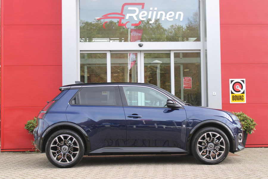 Renault 5 150PK COMFORT RANGE ROLAND-GARROS 52 kWh | NAVIGATIE SYSTEEM MET GOOGLE INTERGRATIE | HARMAN KARDON PREMIUM AUDIO | FULL LED KOPLAMPEN MET MICRO-OPTICS EN FRANSE VLAG | 10"R-LINK MULTIMEDIA | 18"GRONO LICHTMETALEN VELGEN | TWO-TONE CAROSSERIE KLEUR I.C.M. WARM TITANIUM DAKLIJSTEN | ELEKTRISCH VERWARMDE VOOR STOELEN / STUUR | BESTUURDERSSTOEL MET ELEKTRISCH VERSTELBARE LENDESTEUN | AUTOMATISCH INPARKEREN | FLANK GUARD PROTECTION | ADAPTIEVE CRUISE CONTROL MET STOP & GO | ACHTERUITRIJCAMERA | PRIVATIE GLASS | SFEERVERLICHTING IN DIVERSE KLEUREN |