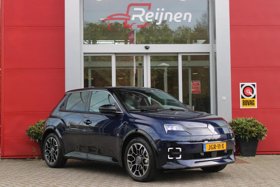 Renault 5 150PK COMFORT RANGE ROLAND-GARROS 52 kWh | NAVIGATIE SYSTEEM MET GOOGLE INTERGRATIE | HARMAN KARDON PREMIUM AUDIO | FULL LED KOPLAMPEN MET MICRO-OPTICS EN FRANSE VLAG | 10"R-LINK MULTIMEDIA | 18"GRONO LICHTMETALEN VELGEN | TWO-TONE CAROSSERIE KLEUR I.C.M. WARM TITANIUM DAKLIJSTEN | ELEKTRISCH VERWARMDE VOOR STOELEN / STUUR | BESTUURDERSSTOEL MET ELEKTRISCH VERSTELBARE LENDESTEUN | AUTOMATISCH INPARKEREN | FLANK GUARD PROTECTION | ADAPTIEVE CRUISE CONTROL MET STOP & GO | ACHTERUITRIJCAMERA | PRIVATIE GLASS | SFEERVERLICHTING IN DIVERSE KLEUREN |