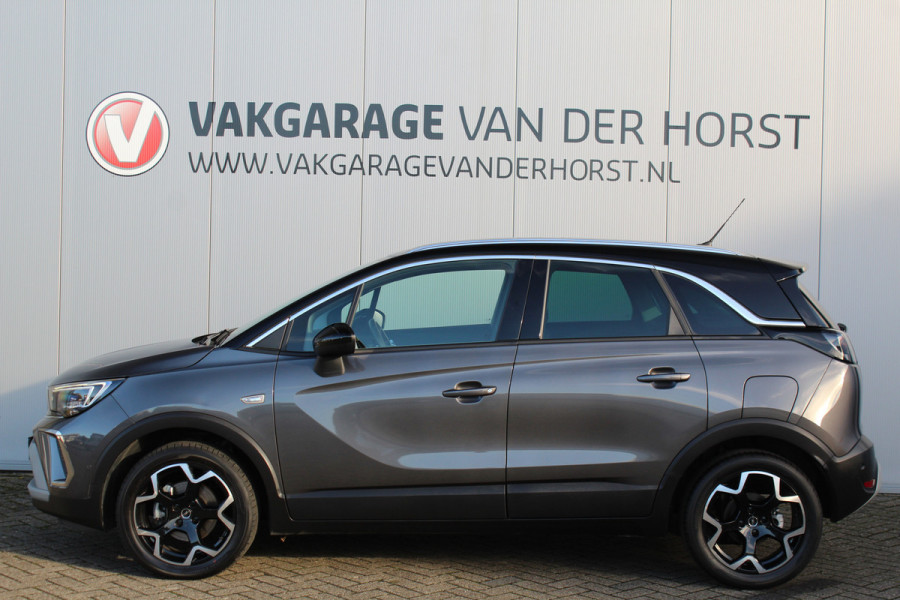 Opel Crossland 1.2-Turbo 110 pk Ultimate Mooie en luxe hoogzitter met weinig km's ! Volautm. airco dual, cruise control, camera, comfortstoelen, metallic lak,  LM wielen, navigatie, telefoonvoorb., LED verlichting  etc.