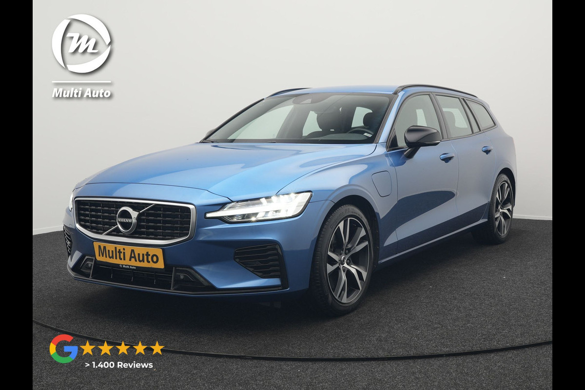 Volvo V60 T6 Recharge AWD R-Design Plug In Hybrid 340pk Dealer O.H PHEV | Trekhaak Af Fabriek | Adaptive Cruise | Camera | Lederen Sporstoelen Memory & Verwarmd | Harman & Kardon | Apple Carplay | Navigatie | Virtual | DAB |