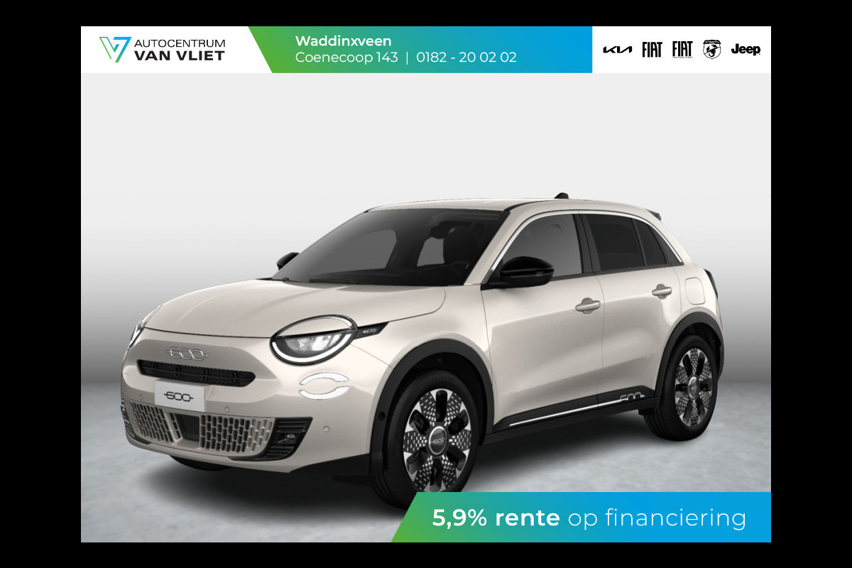 Fiat 600 1.2 Hybrid La Prima | Automaat | PDC | Adapt. Cruise | Clima | Apple Carplay | Stoelverwarming | Keyless | BSM | 18" | Camera