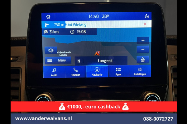 Ford Transit 2.0 TDCI 130pk L3H2 Euro6 Airco | Navigatie | Stoelverwarming | Camera | Apple Carplay | Android Auto LED, cruisecontrol, parkeersensoren, verwarmde voorruit, 2500kg trekvermogen