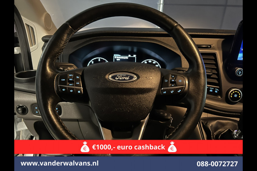 Ford Transit 2.0 TDCI 130pk L3H2 Euro6 Airco | Navigatie | Stoelverwarming | Camera | Apple Carplay | Android Auto LED, cruisecontrol, parkeersensoren, verwarmde voorruit, 2500kg trekvermogen