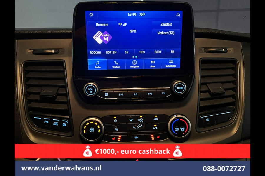 Ford Transit 2.0 TDCI 130pk L3H2 Euro6 Airco | Navigatie | Stoelverwarming | Camera | Apple Carplay | Android Auto LED, cruisecontrol, parkeersensoren, verwarmde voorruit, 2500kg trekvermogen