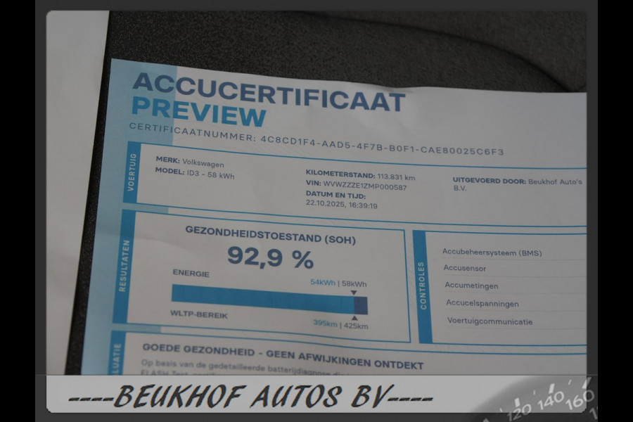 Volkswagen ID.3 First Plus 58 kWh Soh 92.9 Carplay 10x Id3