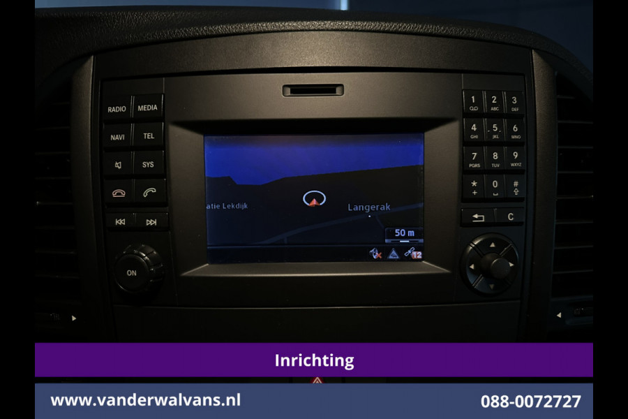 Mercedes-Benz Vito 111 CDI L2H1 inrichting Euro6 Airco | Camera | Navigatie | Cruisecontrol | Trekhaak Parkeersensoren, Sidebars, Bijrijdersbank