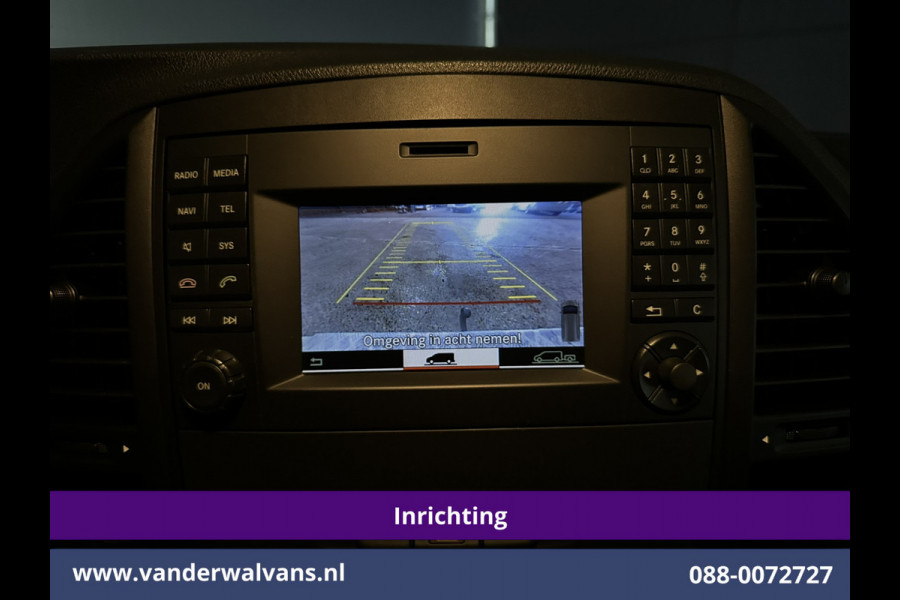 Mercedes-Benz Vito 111 CDI L2H1 inrichting Euro6 Airco | Camera | Navigatie | Cruisecontrol | Trekhaak Parkeersensoren, Sidebars, Bijrijdersbank