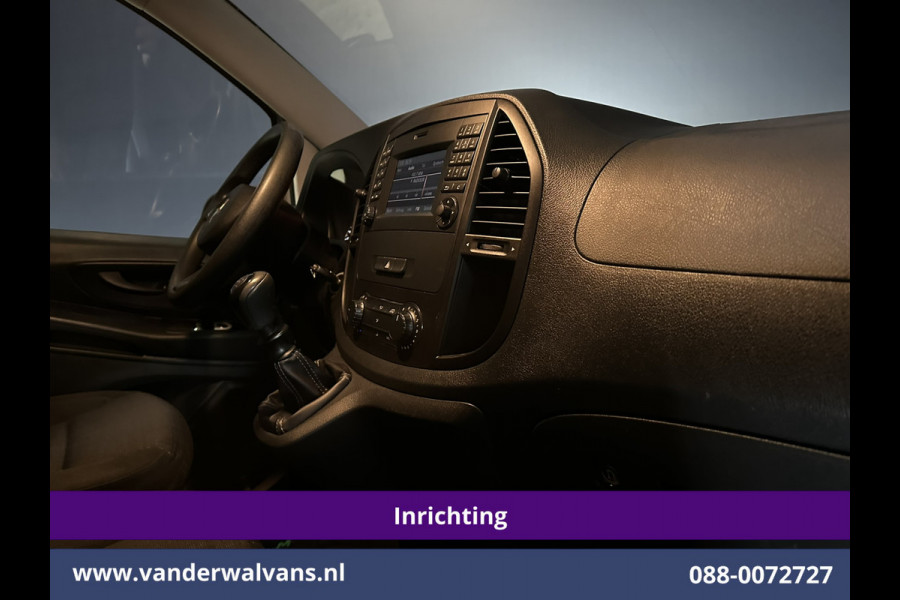 Mercedes-Benz Vito 111 CDI L2H1 inrichting Euro6 Airco | Camera | Navigatie | Cruisecontrol | Trekhaak Parkeersensoren, Sidebars, Bijrijdersbank