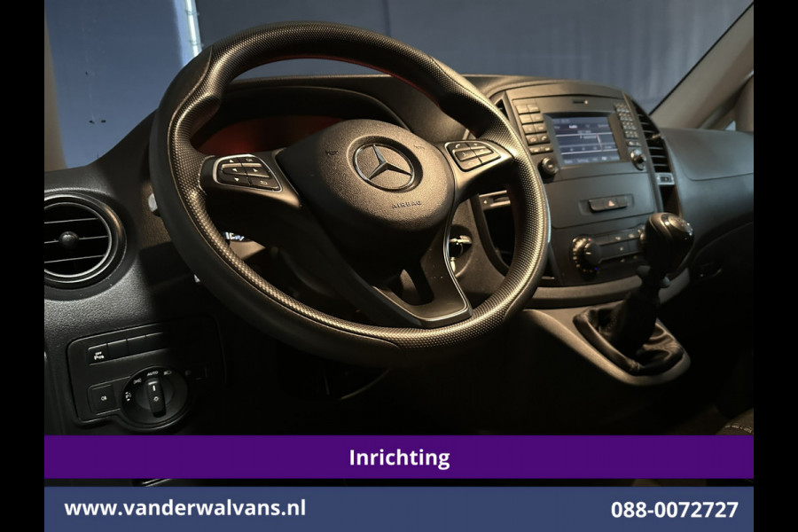 Mercedes-Benz Vito 111 CDI L2H1 inrichting Euro6 Airco | Camera | Navigatie | Cruisecontrol | Trekhaak Parkeersensoren, Sidebars, Bijrijdersbank