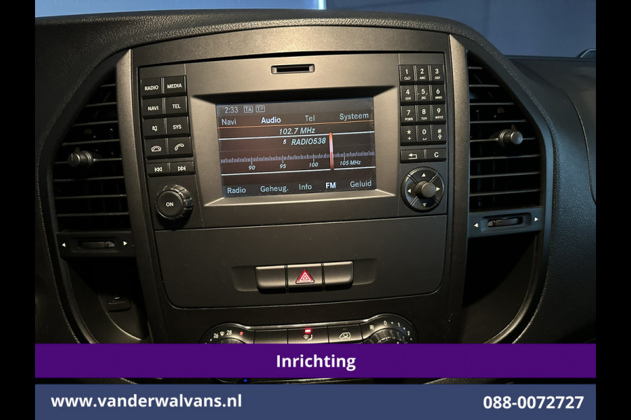 Mercedes-Benz Vito 111 CDI L2H1 inrichting Euro6 Airco | Camera | Navigatie | Cruisecontrol | Trekhaak Parkeersensoren, Sidebars, Bijrijdersbank
