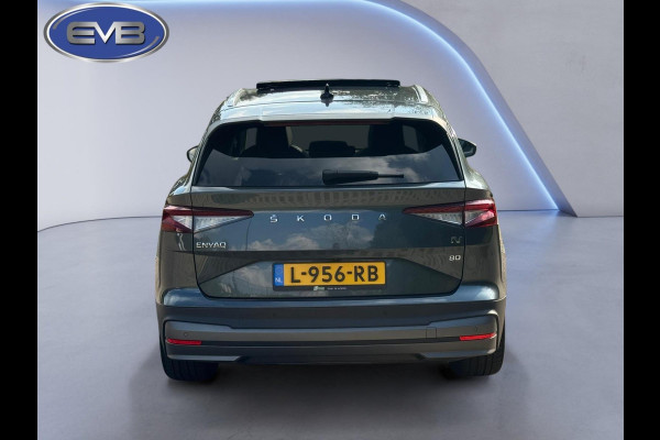 Škoda ENYAQ iV 80, panoramadak, achteruitrijcamera, stoel-stuurverwarming, 1/2 leder, vele opties,, eerste eigenaar