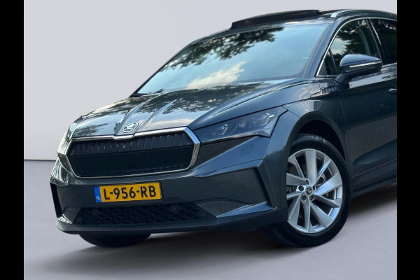 Škoda ENYAQ iV 80, panoramadak, achteruitrijcamera, stoel-stuurverwarming, 1/2 leder, vele opties,, eerste eigenaar