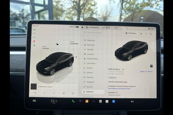 Tesla Model Y Long Range AWD 75 kWh AUTOPILOT| ACHTERBANK VERWARMD| STOEL+ STUUR VERW. | TESLA GARANTIE AANDRIJFLIJN EN ACCU T/M 07-2031/192.000KM