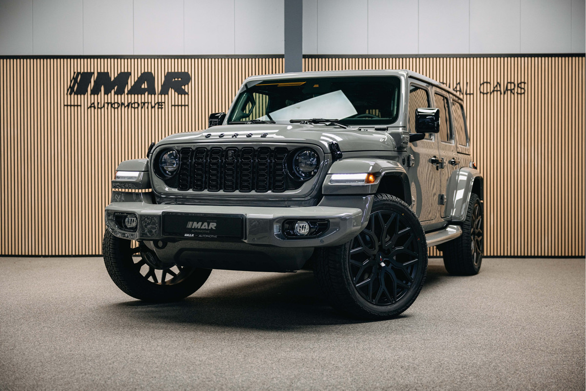 Jeep Wrangler Unlimited 4xe 380 Sahara | Corse Edition Custom made | Unieke kleur | Hybride | Jeep Wrangler Unlimited 4xe 380 Sahara | Corse Edition Custom made | Unieke kleur | Hybride |