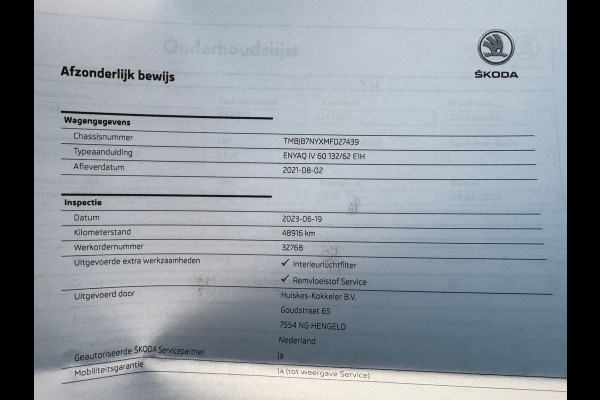 Škoda ENYAQ iV 60 Sportline * Trekhaak * Camera * Elek. Klep * 21 inch velgen * Škoda ENYAQ iV 60 Sportline * Trekhaak * Camera * Elek. Klep * 21 inch velgen *