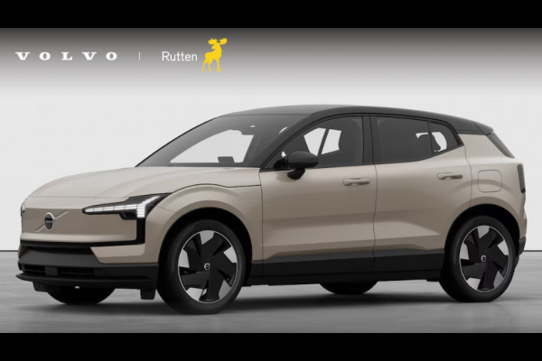 Volvo EX30 272PK Automaat Single Ext. Range Plus Europa / Elektrische stoelen met geheugen / Stoel - en stuurwielverwarming / Harman Kardon audio / Elektrische achterklep / Keyless entry / Adaptieve Cruise Control / BLIS / Dodehoek Detectie / Parkeersensoren voor en achter / Achteruitrijcamera / Warmtepomp / Google Services/