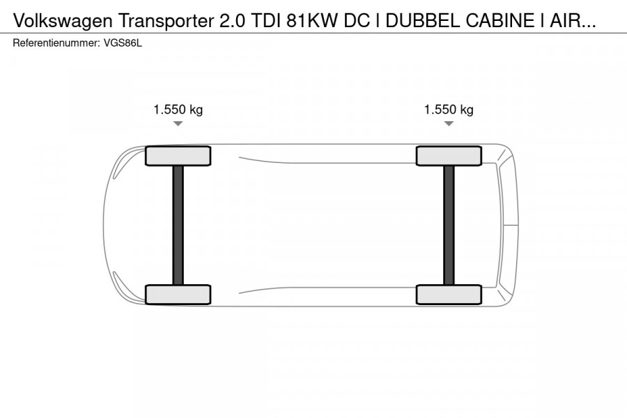Volkswagen Transporter 2.0 TDI 81KW DC l DUBBEL CABINE l AIRCO l CARPLAY l ANDROID AUTO