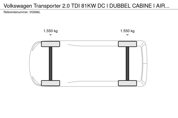 Volkswagen Transporter 2.0 TDI 81KW DC l DUBBEL CABINE l AIRCO l CARPLAY l ANDROID AUTO
