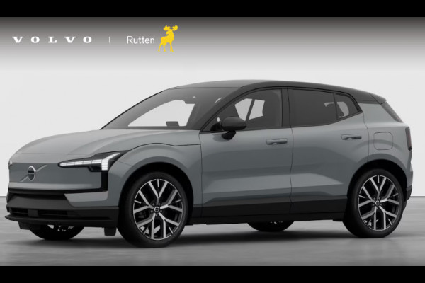 Volvo EX30 272PK Automaat Single Ext. Range Plus Europa / Elektrische stoelen met geheugen / Stoel - en stuurwielverwarming / Harman Kardon audio / Elektrische achterklep / Keyless entry / Adaptieve Cruise Control / BLIS / Dodehoek Detectie / Parkeersensoren voor en achter / Achteruitrijcamera / Warmtepomp / Google Services/