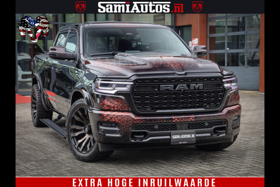 Dodge Ram COBRA EDITION | 1500 Limited Night High Output 540HP 706Nm | Massage + Full Option | De Meest Luxe en Volle Pick-Up in zijn Klas Comfortabele Dubbele Cabine met Royale 5 Zitplaatsen | BPM vrij | Nu Leverbaar uit Voorraad | Voorraad Nr 2292 - 5178 | Cobra package is meerprijs |