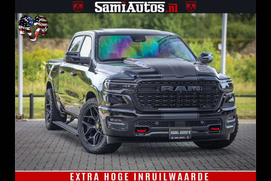 Dodge Ram 1500 Limited Night High Output 540HP 706Nm | Massage + Full Option | De Meest Luxe en Volle Pick-Up in zijn Klasse | Comfortabele Dubbele Cabine met Royale 5 Zitplaatsen | BPM vrij | Nu Leverbaar uit Voorraad | Voorraad Nr 2367 - 5430