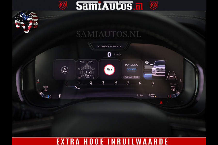 Dodge Ram 1500 Limited Night High Output 540HP 706Nm | Massage + Full Option | De Meest Luxe en Volle Pick-Up in zijn Klasse | Comfortabele Dubbele Cabine met Royale 5 Zitplaatsen | BPM vrij | Nu Leverbaar uit Voorraad | Voorraad Nr 2367 - 5430