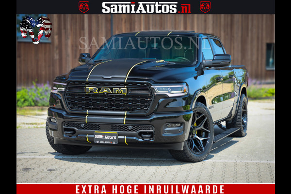 Dodge Ram 1500 Limited Night High Output 540HP 706Nm | Massage + Full Option | De Meest Luxe en Volle Pick-Up in zijn Klasse | Comfortabele Dubbele Cabine met Royale 5 Zitplaatsen | BPM vrij | Nu Leverbaar uit Voorraad | Voorraad Nr 2327 - 5407